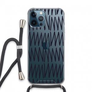 CaseCompany Marrakech Zigzag: iPhone 13 Pro Max Transparant Hoesje met koord