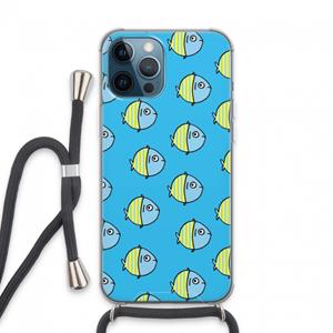 CaseCompany Visjes: iPhone 13 Pro Max Transparant Hoesje met koord