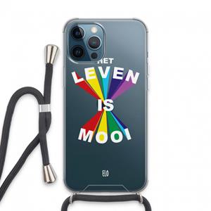 CaseCompany Het Leven Is Mooi: iPhone 13 Pro Max Transparant Hoesje met koord