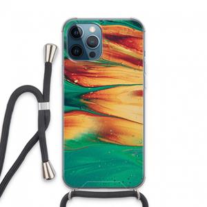 CaseCompany Green Inferno: iPhone 13 Pro Max Transparant Hoesje met koord