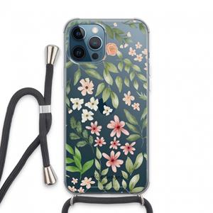 CaseCompany Botanical sweet flower heaven: iPhone 13 Pro Max Transparant Hoesje met koord