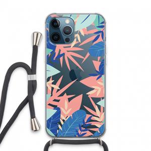 CaseCompany Tropisch: iPhone 13 Pro Max Transparant Hoesje met koord