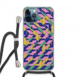 CaseCompany Skew Blush 1: iPhone 13 Pro Max Transparant Hoesje met koord
