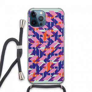CaseCompany Skew Blush 3: iPhone 13 Pro Max Transparant Hoesje met koord