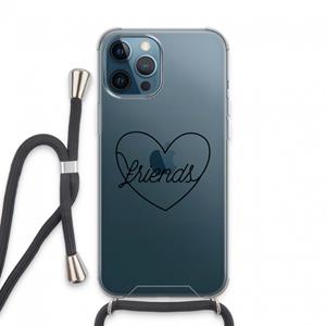 CaseCompany Friends heart black: iPhone 13 Pro Max Transparant Hoesje met koord