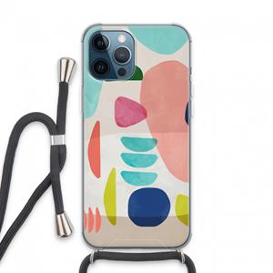 CaseCompany Bold Rounded Shapes: iPhone 13 Pro Max Transparant Hoesje met koord