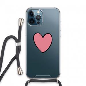 CaseCompany Hartje: iPhone 13 Pro Max Transparant Hoesje met koord