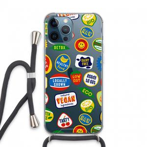 CaseCompany Fruitsticker: iPhone 13 Pro Max Transparant Hoesje met koord