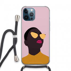 CaseCompany Yellow glasses: iPhone 13 Pro Max Transparant Hoesje met koord