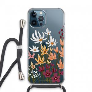 CaseCompany Painted wildflowers: iPhone 13 Pro Max Transparant Hoesje met koord