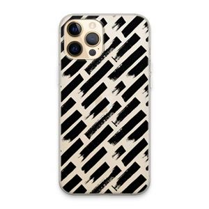 CaseCompany Zwarte vegen: iPhone 13 Pro Max Transparant Hoesje