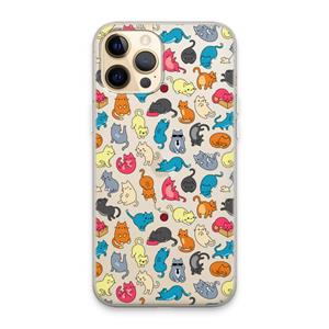 CaseCompany Kleurrijke katten: iPhone 13 Pro Max Transparant Hoesje