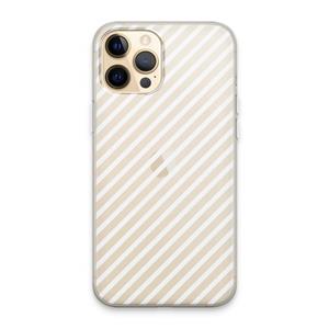 CaseCompany Strepen zwart-wit: iPhone 13 Pro Max Transparant Hoesje
