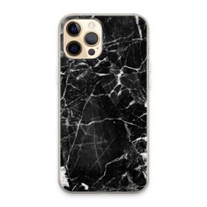 CaseCompany Zwart Marmer 2: iPhone 13 Pro Max Transparant Hoesje