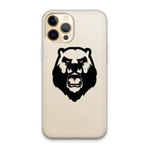 CaseCompany Angry Bear (black): iPhone 13 Pro Max Transparant Hoesje