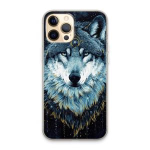 CaseCompany Darkness Wolf: iPhone 13 Pro Max Transparant Hoesje