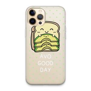 CaseCompany Avo Good Day: iPhone 13 Pro Max Transparant Hoesje
