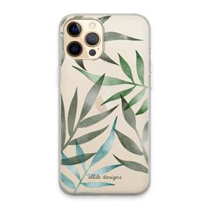 CaseCompany Tropical watercolor leaves: iPhone 13 Pro Max Transparant Hoesje