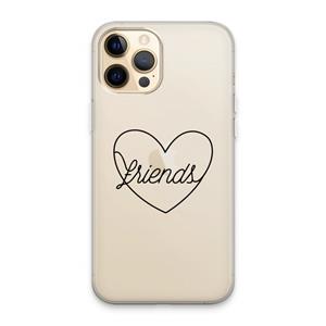 CaseCompany Friends heart black: iPhone 13 Pro Max Transparant Hoesje