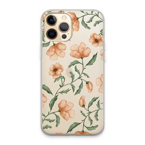 CaseCompany Peachy flowers: iPhone 13 Pro Max Transparant Hoesje