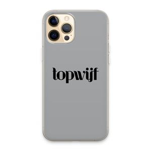 CaseCompany Topwijf Grijs Zwart: iPhone 13 Pro Max Transparant Hoesje