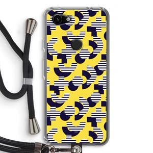 CaseCompany 8-bit N°3: Pixel 3a Transparant Hoesje met koord