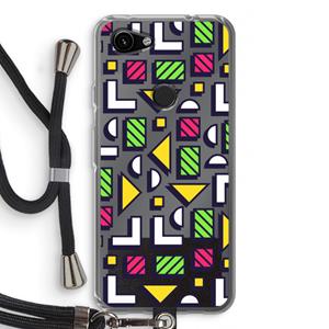 CaseCompany 8-bit N°4: Pixel 3a Transparant Hoesje met koord