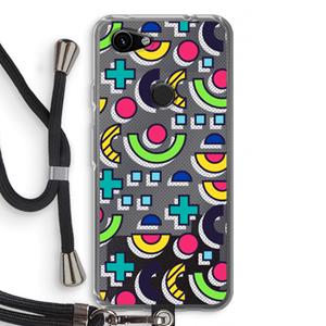 CaseCompany 8-bit N°6: Pixel 3a Transparant Hoesje met koord
