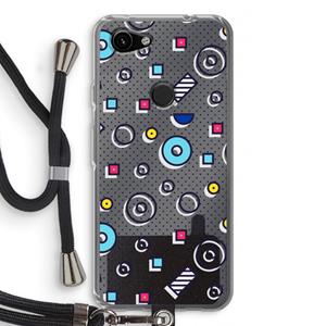 CaseCompany 8-bit N°9: Pixel 3a Transparant Hoesje met koord
