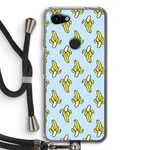 CaseCompany Bananas: Pixel 3a Transparant Hoesje met koord