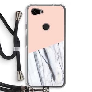 CaseCompany A touch of peach: Pixel 3a Transparant Hoesje met koord