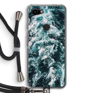 CaseCompany Zee golf: Pixel 3a Transparant Hoesje met koord