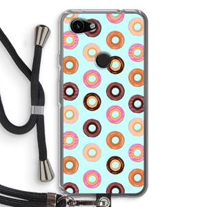 CaseCompany Donuts: Pixel 3a Transparant Hoesje met koord