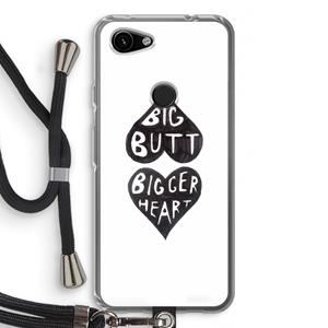 CaseCompany Big butt bigger heart: Pixel 3a Transparant Hoesje met koord