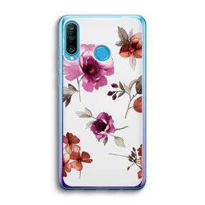 CaseCompany Geschilderde bloemen: Huawei P30 Lite Transparant Hoesje