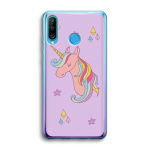 CaseCompany Roze eenhoorn: Huawei P30 Lite Transparant Hoesje