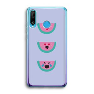 CaseCompany Smiley watermeloen: Huawei P30 Lite Transparant Hoesje