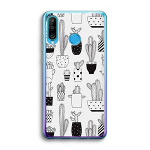 CaseCompany Cactusmotief: Huawei P30 Lite Transparant Hoesje