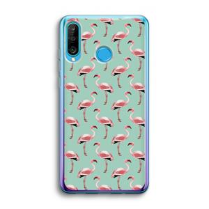 CaseCompany Flamingoprint groen: Huawei P30 Lite Transparant Hoesje