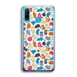 CaseCompany Kleurrijke katten: Huawei P30 Lite Transparant Hoesje