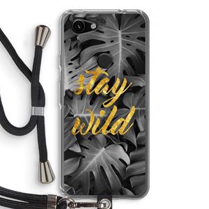 CaseCompany Stay wild: Pixel 3a Transparant Hoesje met koord