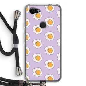CaseCompany Bacon to my eggs #1: Pixel 3a Transparant Hoesje met koord