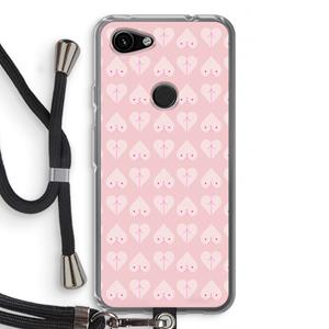 CaseCompany Ass 'n Titties: Pixel 3a Transparant Hoesje met koord