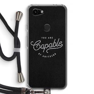 CaseCompany Capable: Pixel 3a Transparant Hoesje met koord