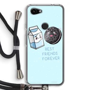 CaseCompany Best Friend Forever: Pixel 3a Transparant Hoesje met koord