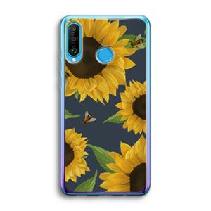 CaseCompany Sunflower and bees: Huawei P30 Lite Transparant Hoesje