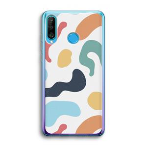 CaseCompany Memphis Shapes Blue: Huawei P30 Lite Transparant Hoesje