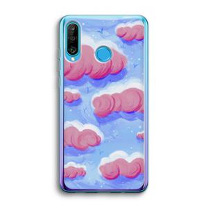 CaseCompany Roze wolken met vogels: Huawei P30 Lite Transparant Hoesje