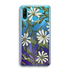 CaseCompany Wit bloemenpatroon: Huawei P30 Lite Transparant Hoesje
