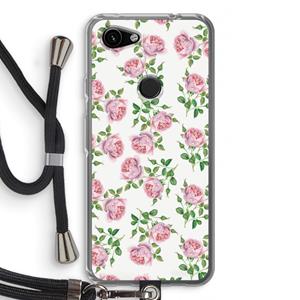 CaseCompany Kleine roosjes: Pixel 3a Transparant Hoesje met koord